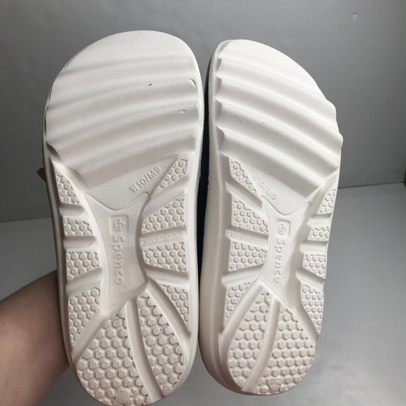 Spenco Fusion 2 Pearlized Slide Womens 10 Mens 9 Black Recovery Sandal Arch - Picture 7 of 8